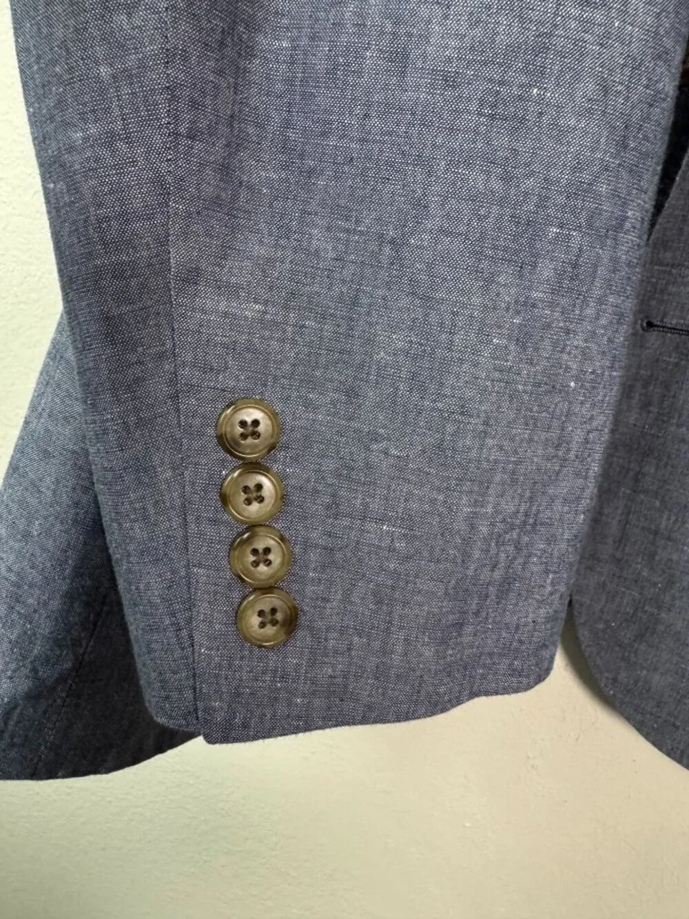 J.Crew Ludlow Blazer Blue Men 42R Cotton Linen Unlined Lightweight Unstructured